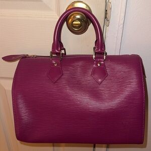 Louis Vuitton Speedy Epi leather handbag in a rare fuchsia pink color